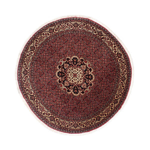 Alfombra persa - Bidjar redondo  - 150 x 150 cm - rojo oscuro