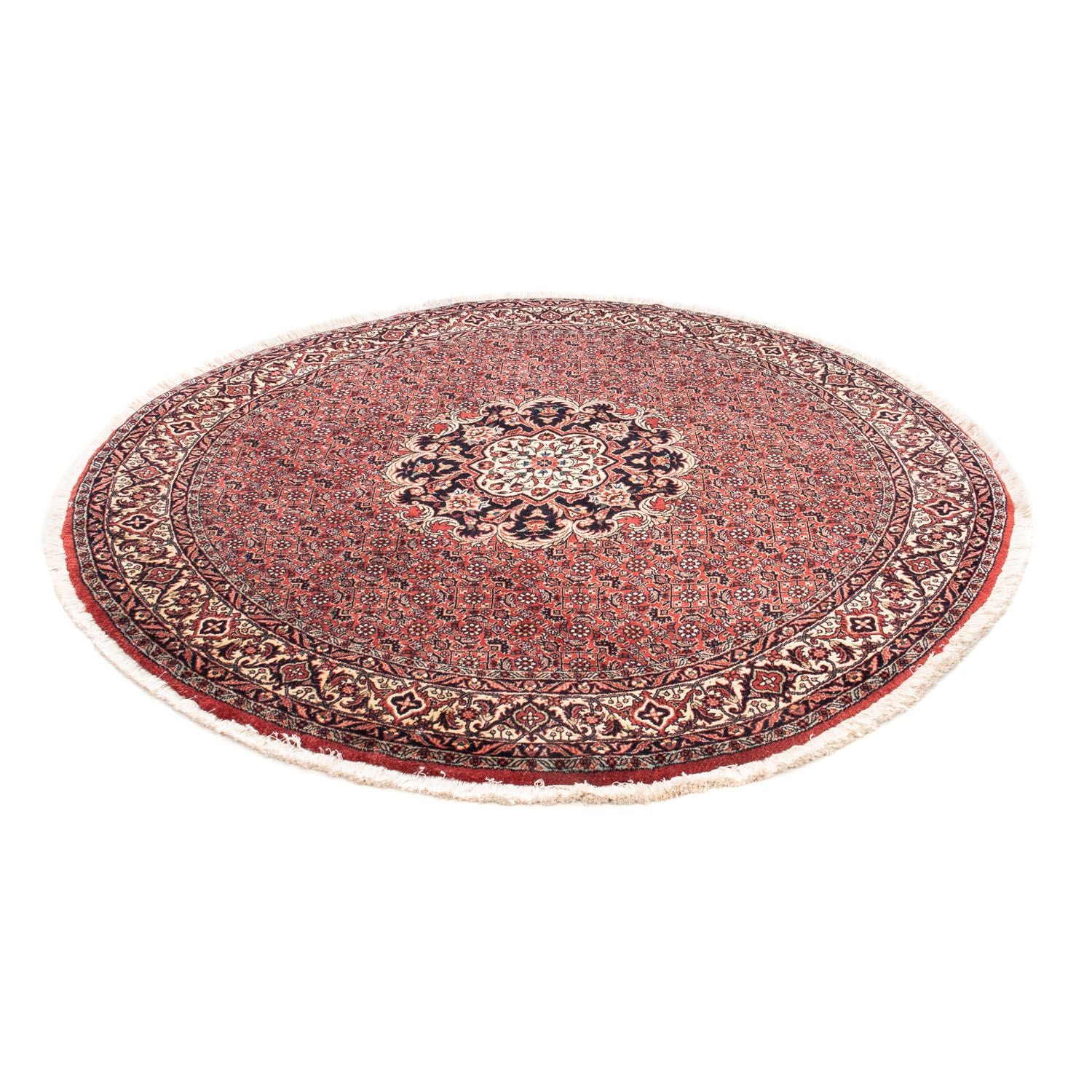 Alfombra persa - Bidjar redondo  - 150 x 150 cm - rojo oscuro