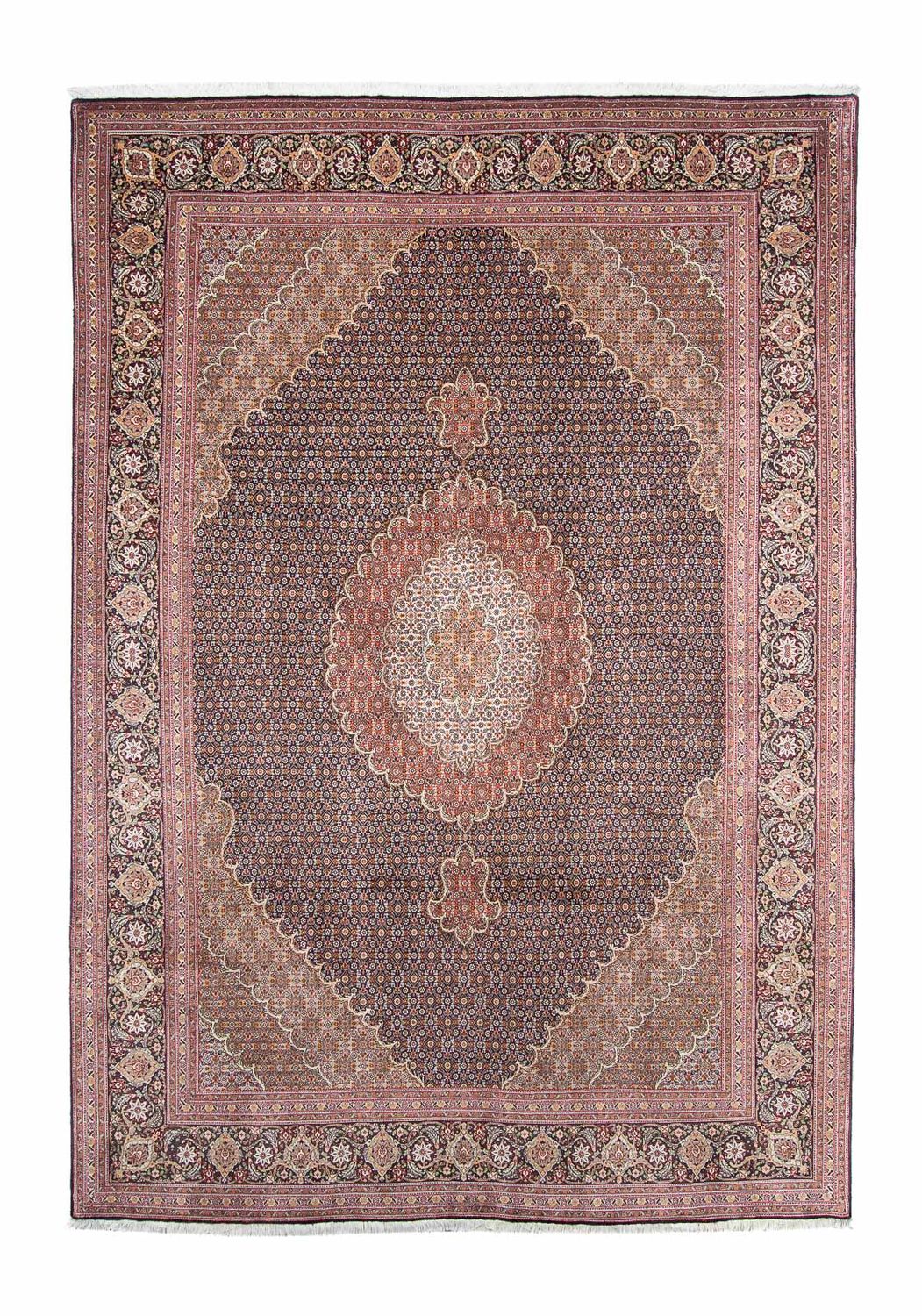 Alfombra persa - Tabriz - 302 x 210 cm - azul oscuro