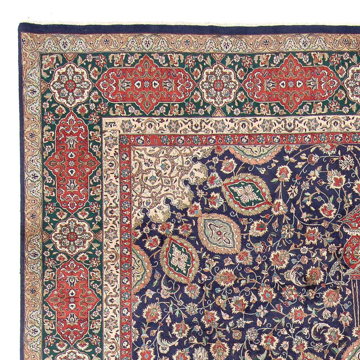 Alfombra Persa - Tabriz - Real - 395 x 289 cm - azul oscuro