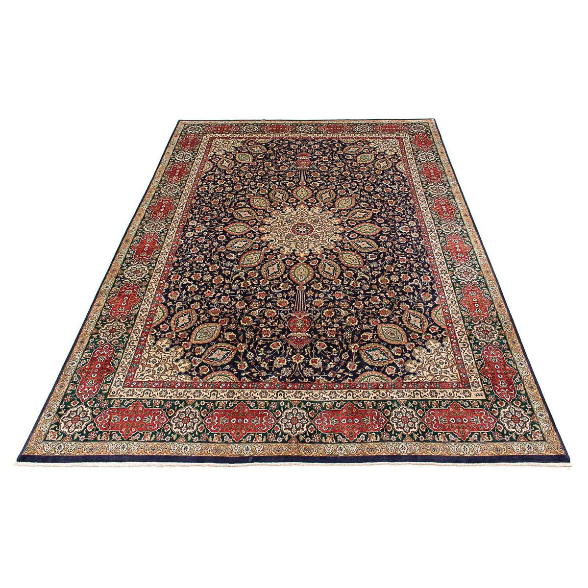 Alfombra Persa - Tabriz - Real - 395 x 289 cm - azul oscuro