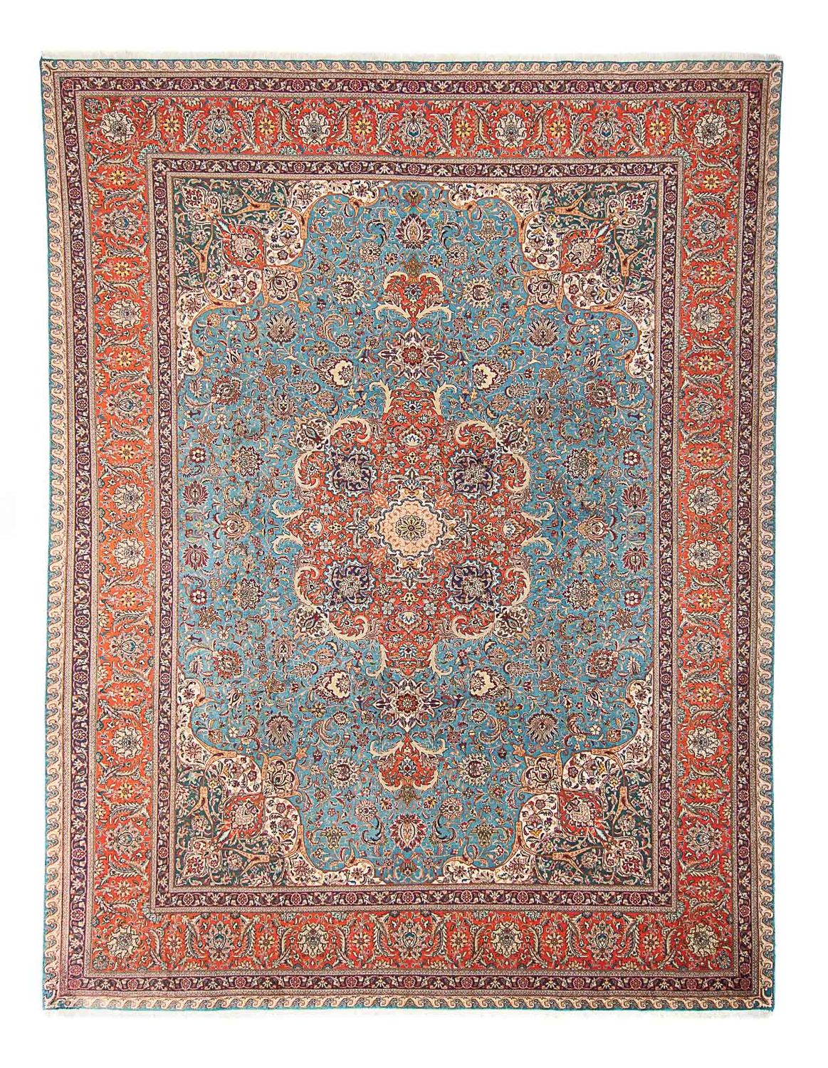 Alfombra Persa - Tabriz - Real - 395 x 304 cm - azul claro