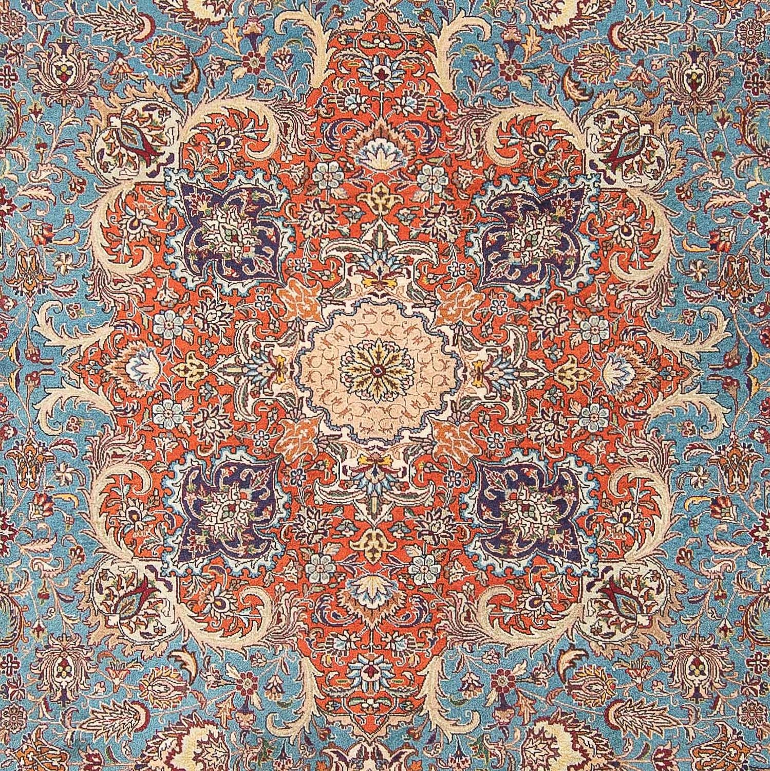 Alfombra Persa - Tabriz - Real - 395 x 304 cm - azul claro
