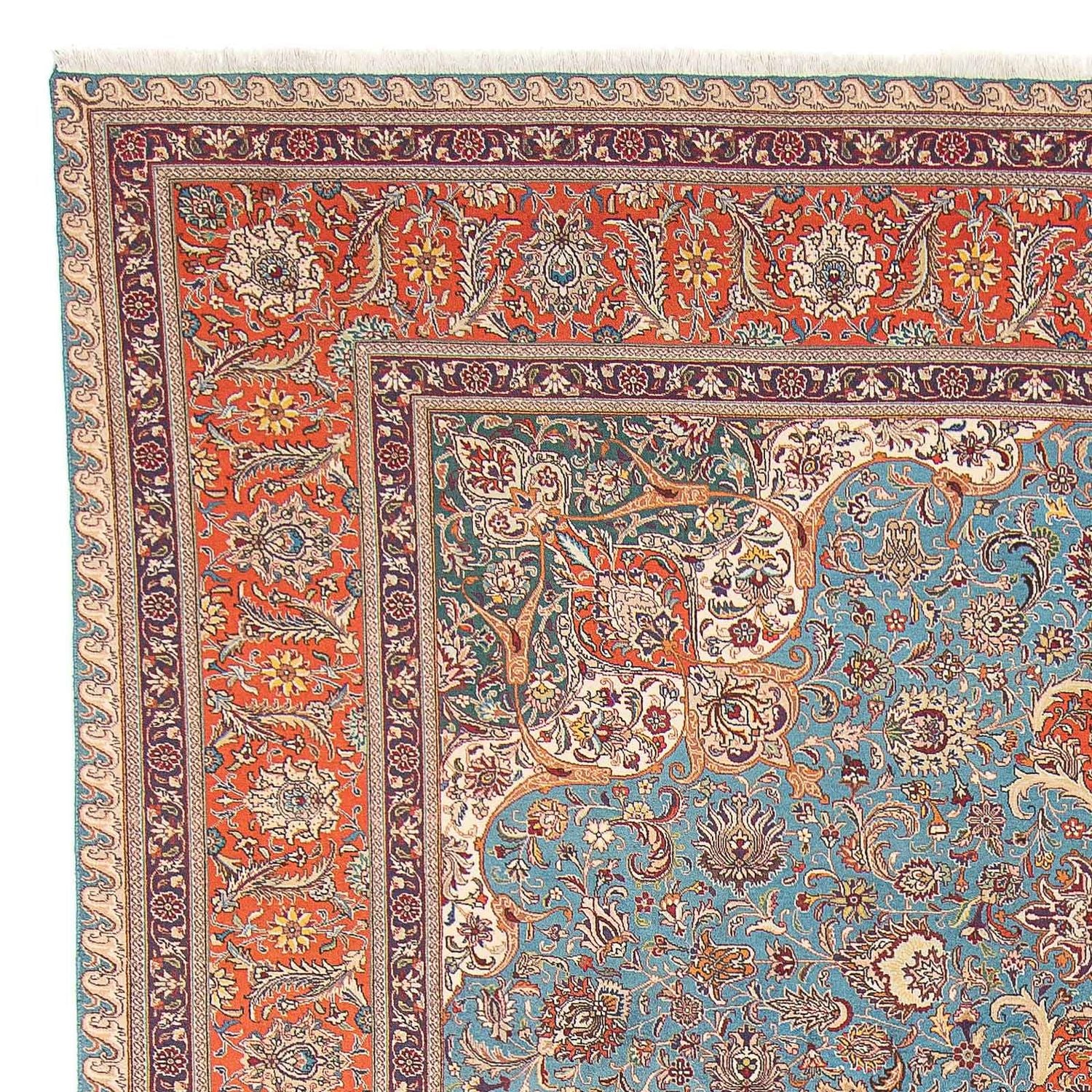 Alfombra Persa - Tabriz - Real - 395 x 304 cm - azul claro