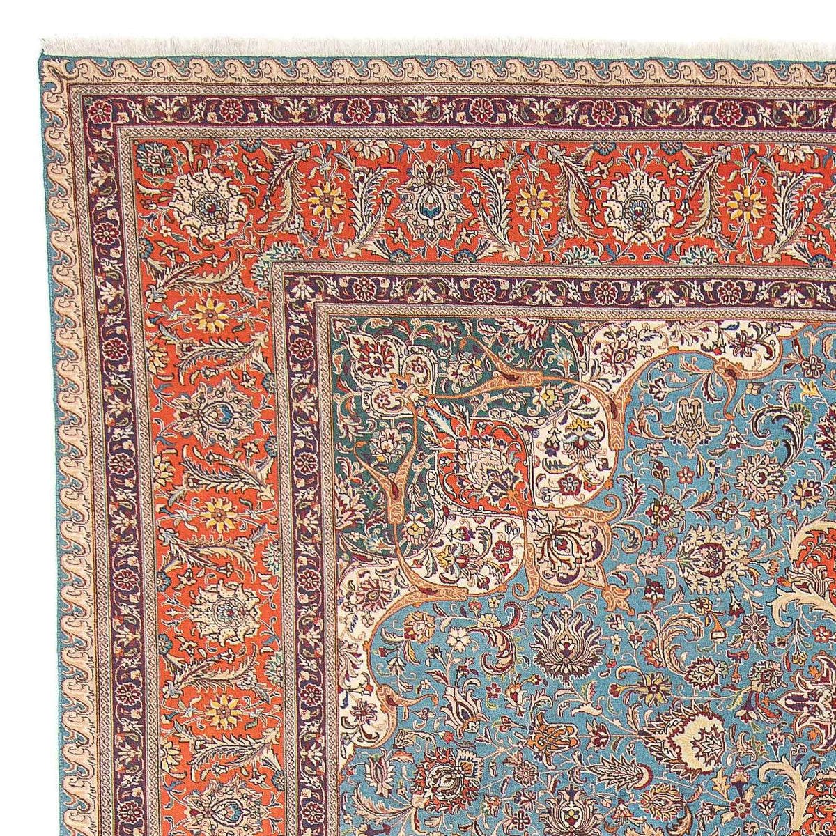 Alfombra Persa - Tabriz - Real - 395 x 304 cm - azul claro