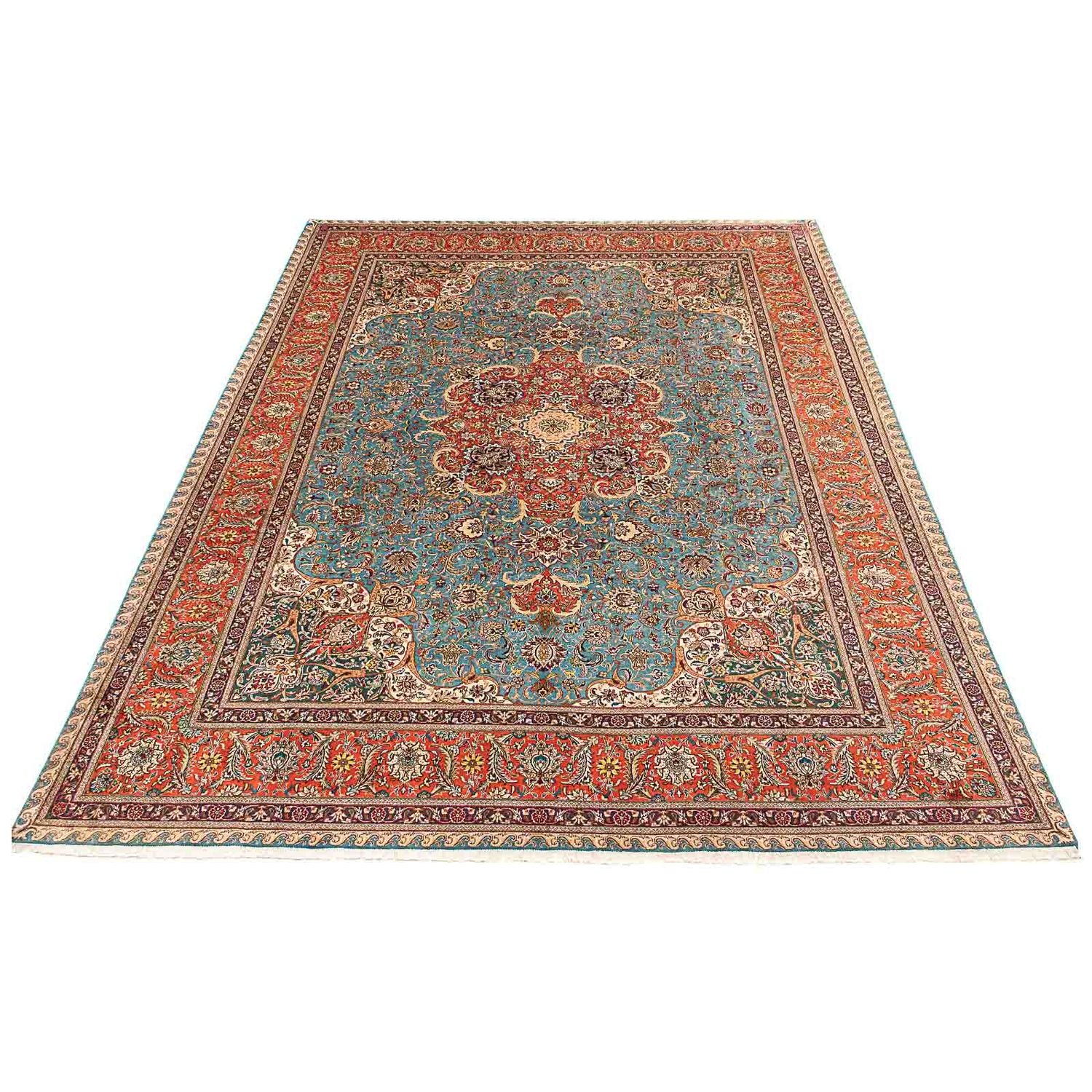 Alfombra Persa - Tabriz - Real - 395 x 304 cm - azul claro