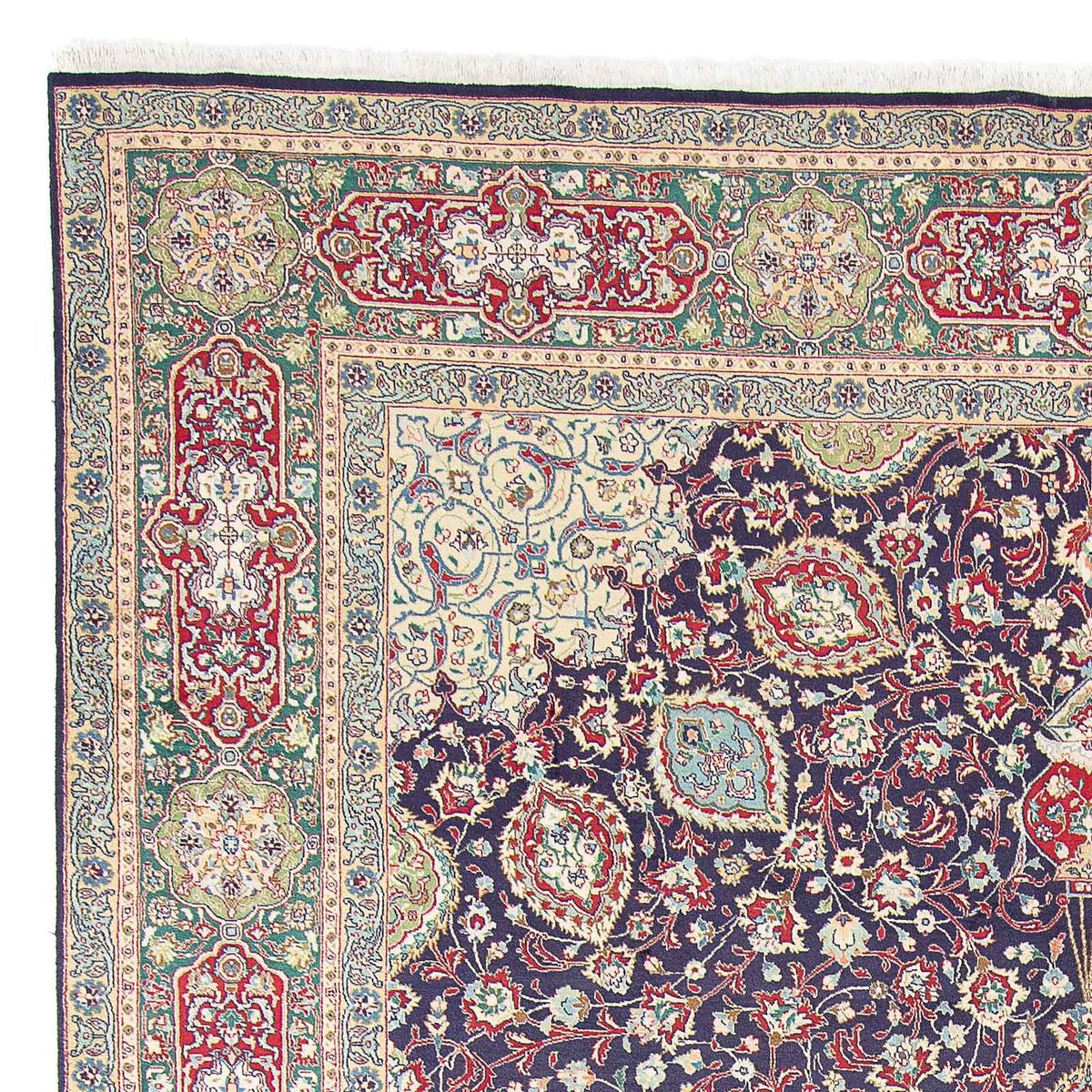 Alfombra Persa - Tabriz - Real - 401 x 300 cm - azul oscuro