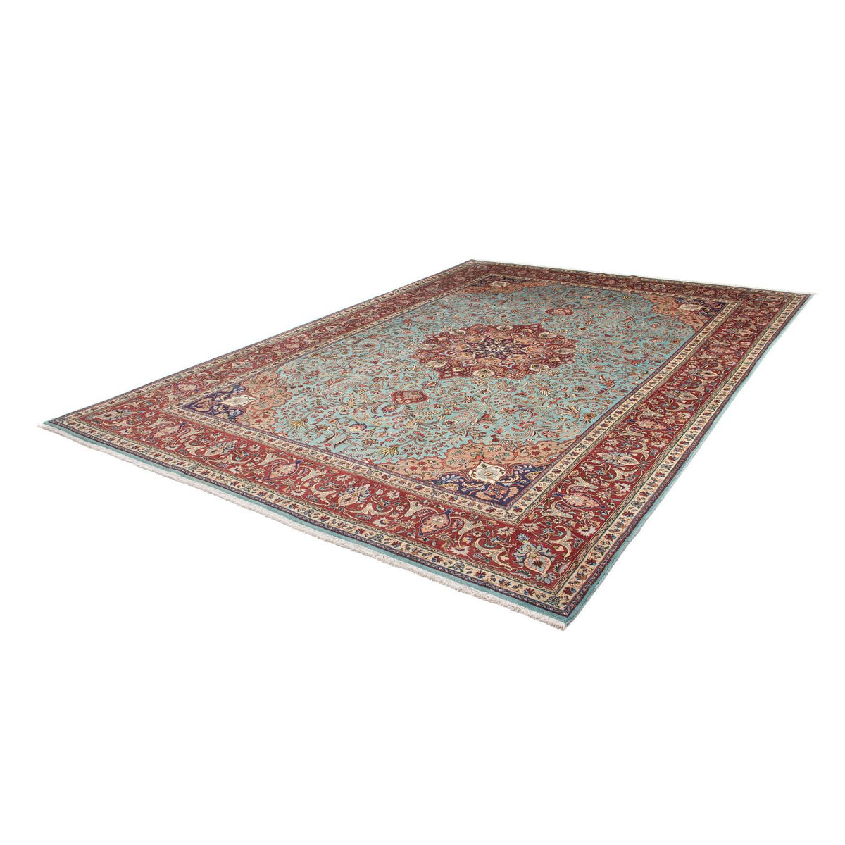 Alfombra Persa - Tabriz - Real - 350 x 248 cm - turquesa
