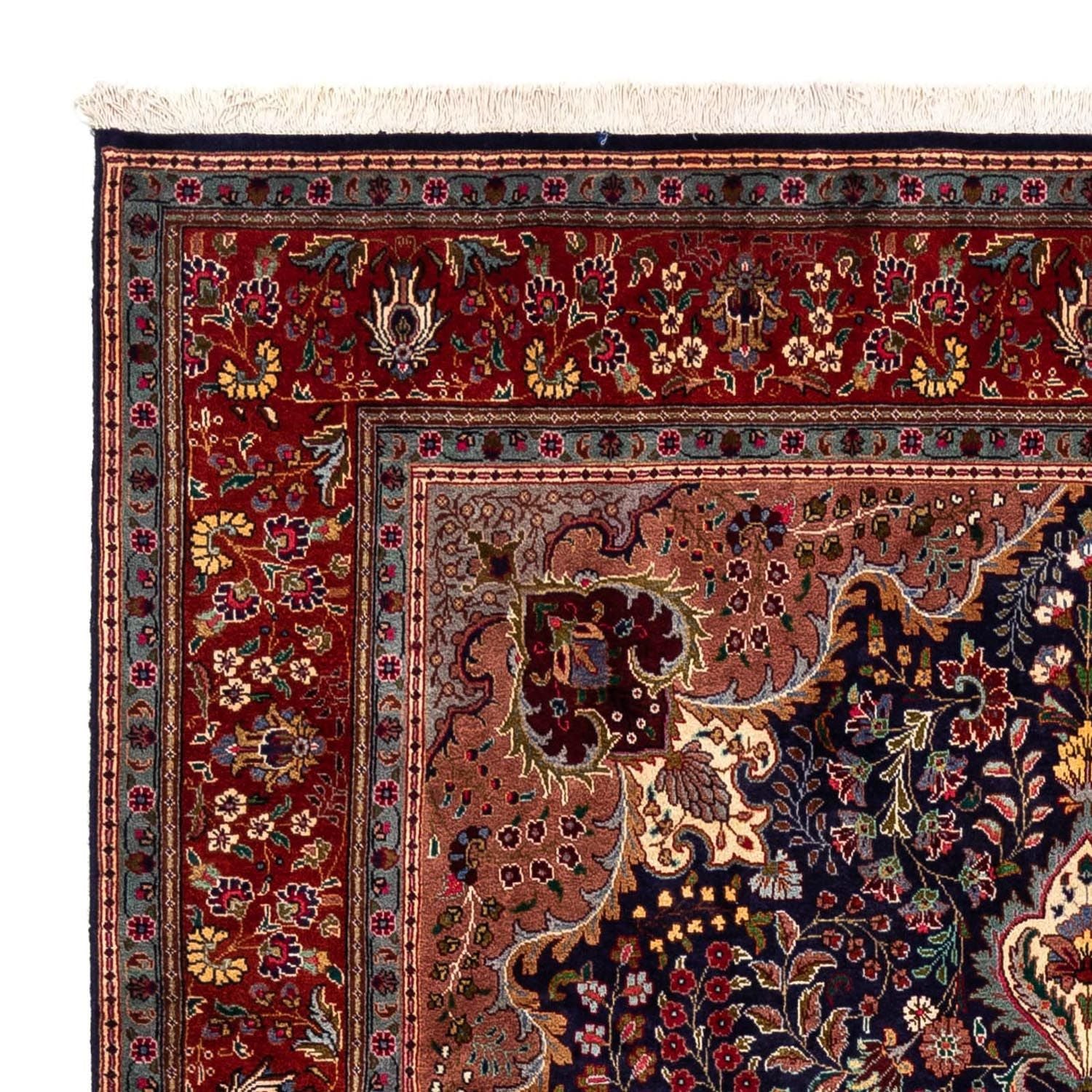 Alfombra Persa - Tabriz - Real - 302 x 201 cm - azul oscuro