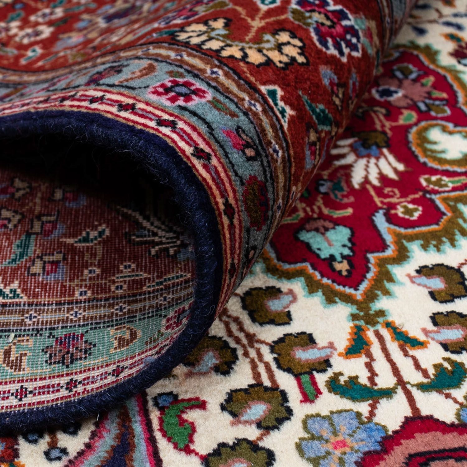 Alfombra Persa - Tabriz - Real - 302 x 201 cm - azul oscuro