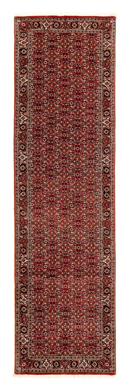 Alfombra de pasillo Alfombra persa - Bidjar - 298 x 80 cm - rojo oscuro