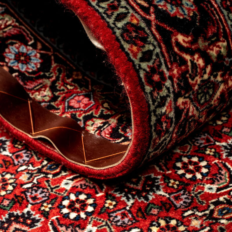 Alfombra de pasillo Alfombra persa - Bidjar - 298 x 80 cm - rojo oscuro