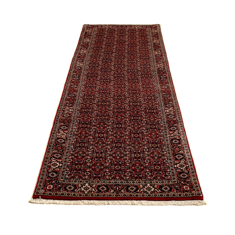 Alfombra de pasillo Alfombra persa - Bidjar - 298 x 80 cm - rojo oscuro