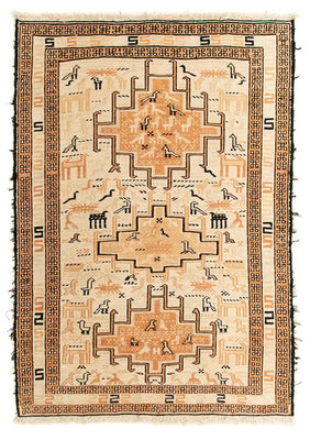 Alfombra Kelim - Oriental - 100 x 71 cm - beige