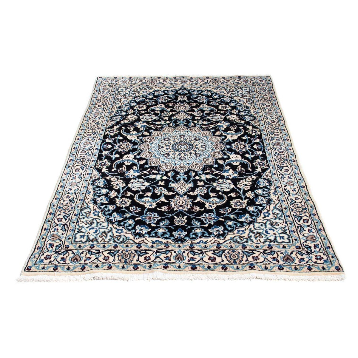 Alfombra Persa - Nain - Real - 175 x 108 cm - azul oscuro