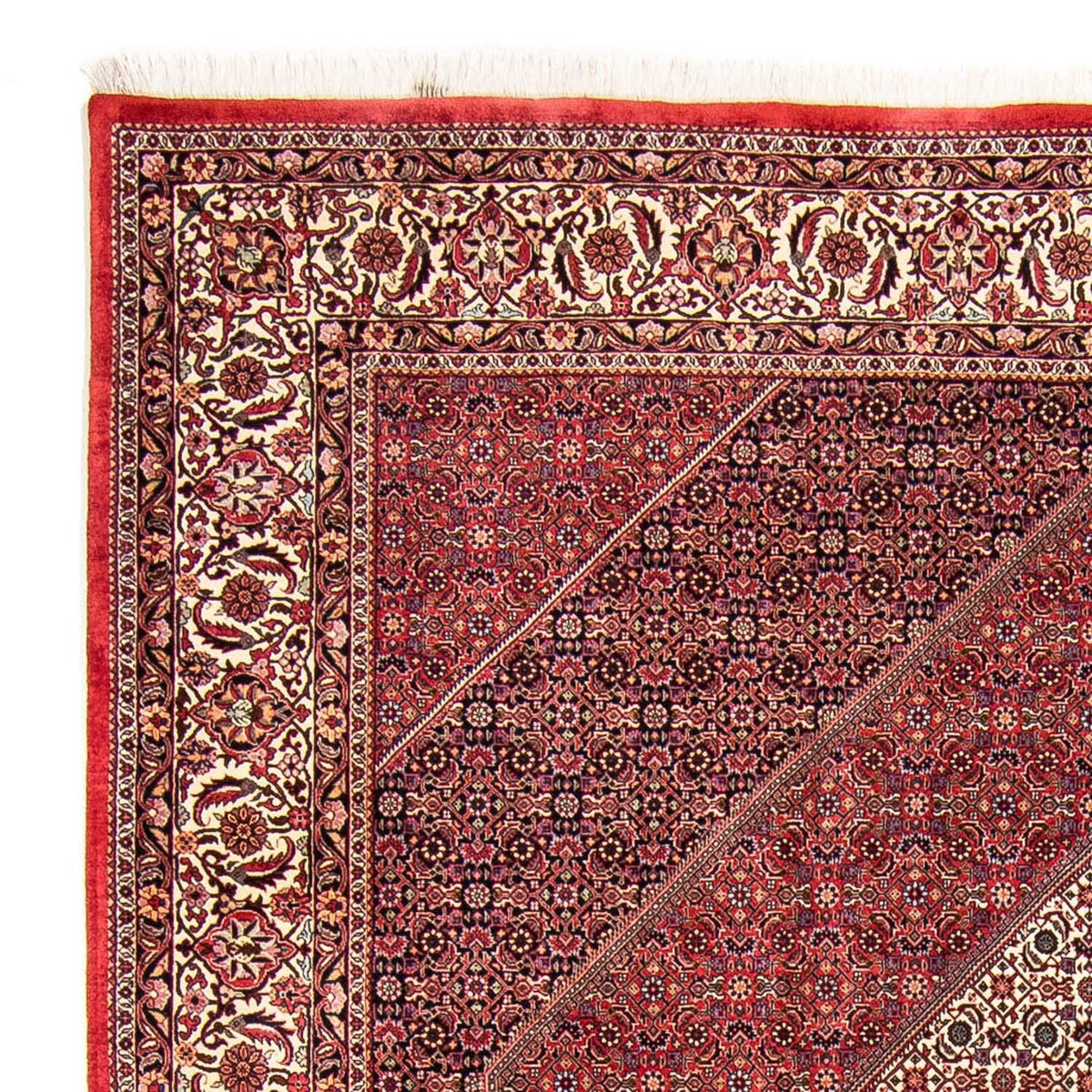 Alfombra persa - Bidjar - 304 x 255 cm - rojo oscuro