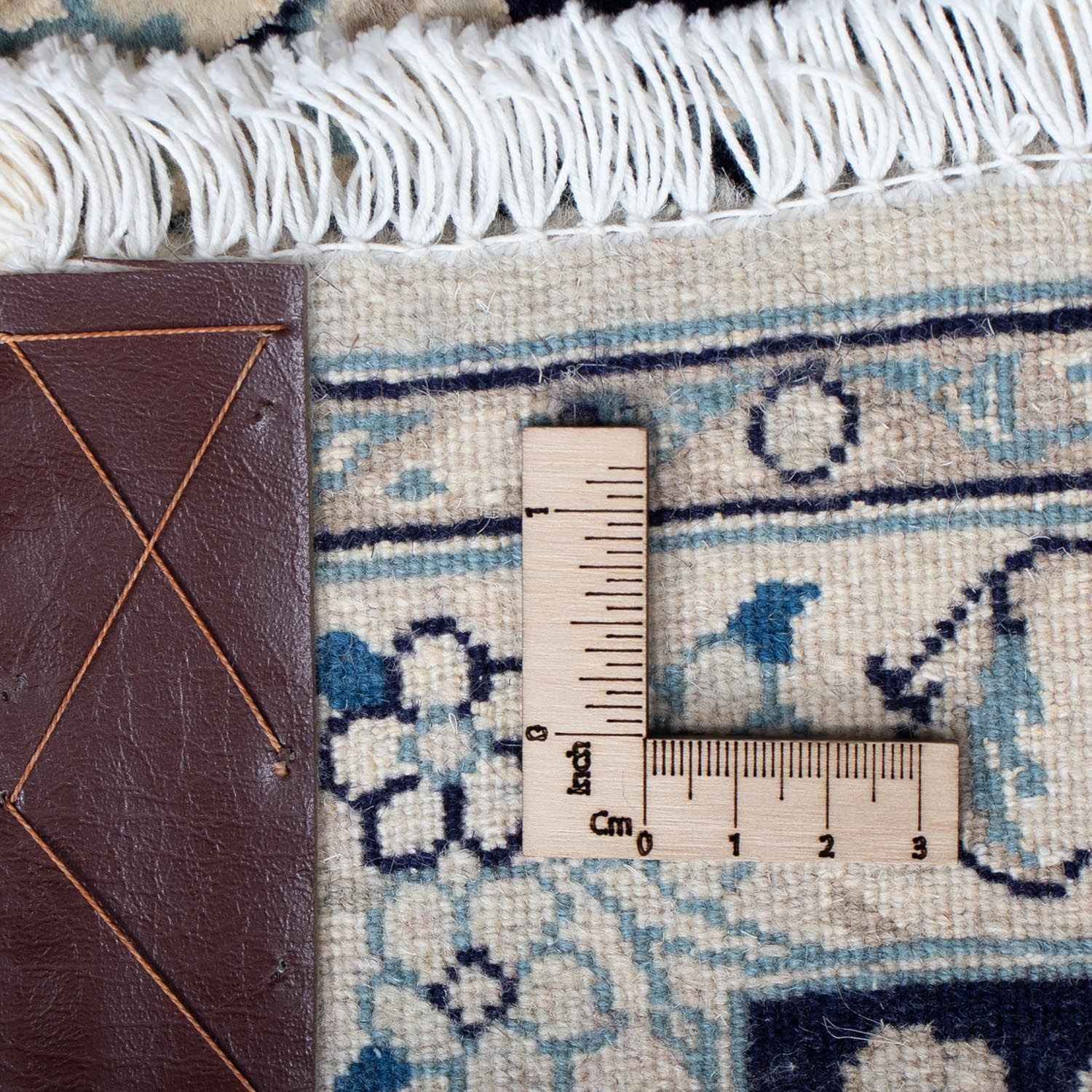 Alfombra Persa - Nain - Real - 90 x 60 cm - azul oscuro