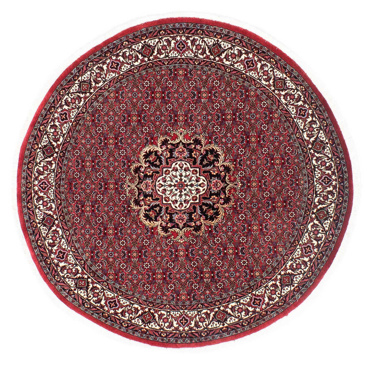 Alfombra persa - Bidjar redondo  - 155 x 155 cm - rojo oscuro