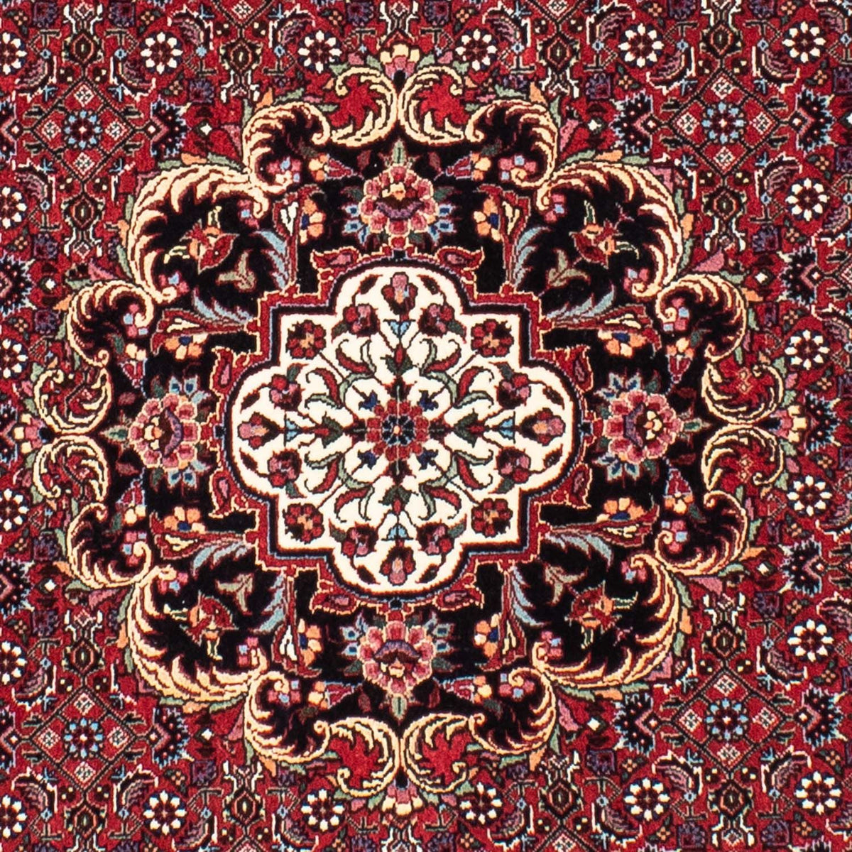 Alfombra persa - Bidjar redondo  - 155 x 155 cm - rojo oscuro