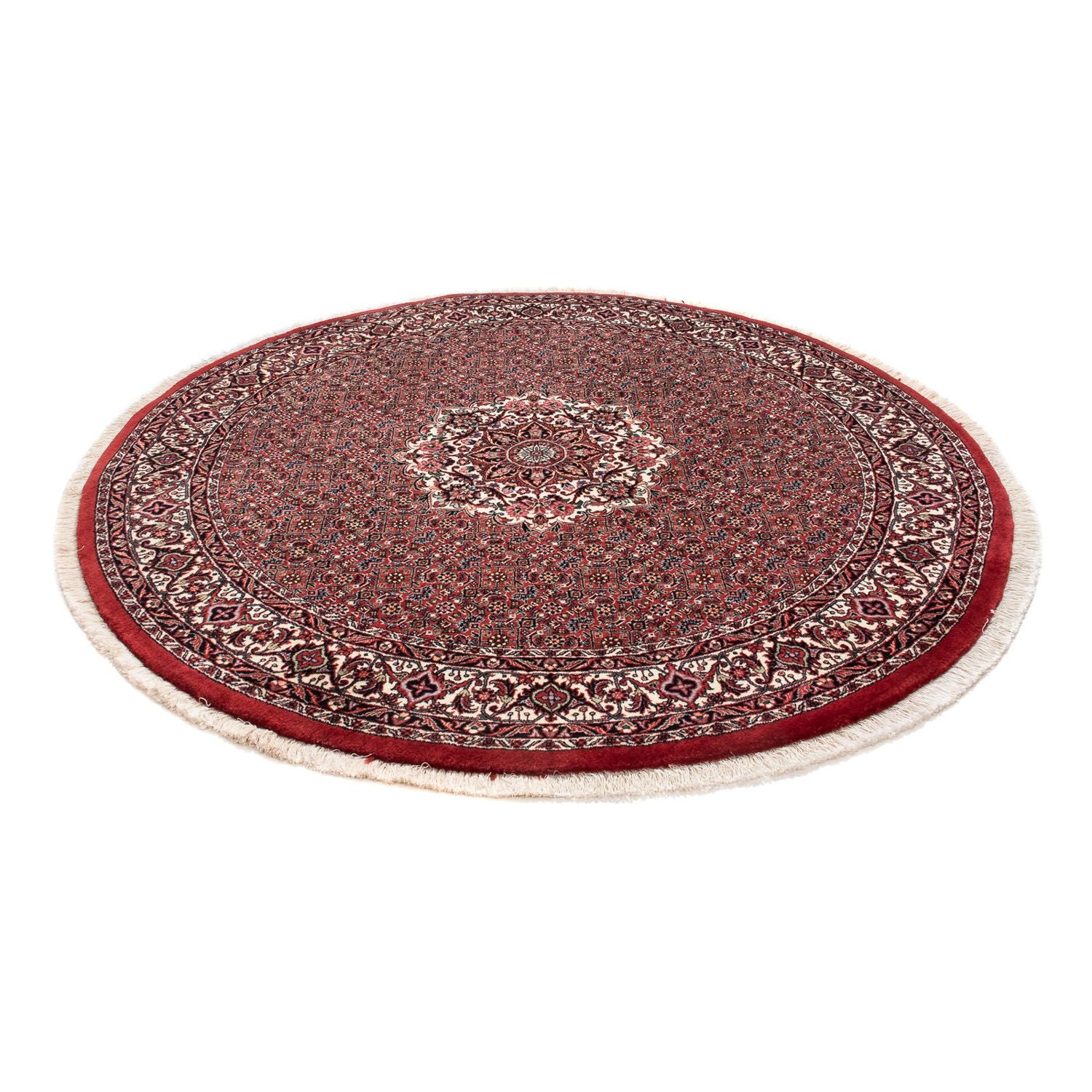 Alfombra persa - Bidjar redondo  - 155 x 155 cm - rojo oscuro