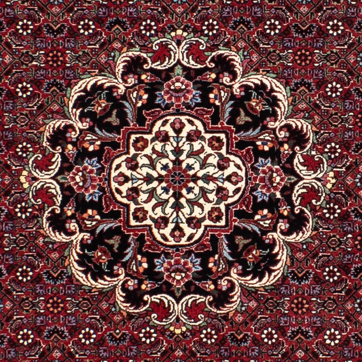 Alfombra persa - Bidjar redondo  - 150 x 150 cm - rojo oscuro