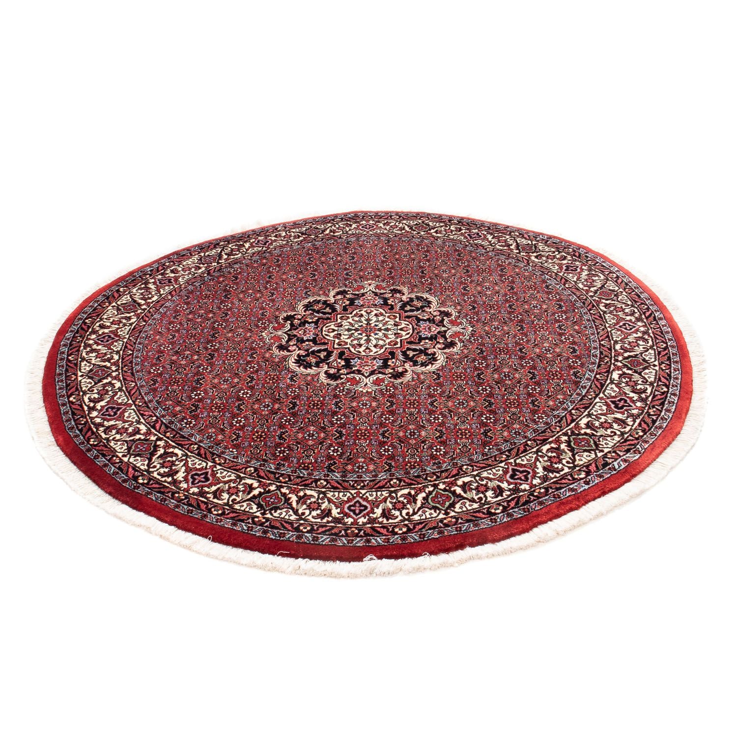 Alfombra persa - Bidjar redondo  - 150 x 150 cm - rojo oscuro