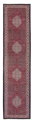 Alfombra de pasillo Alfombra persa - Bidjar - 404 x 88 cm - rojo claro