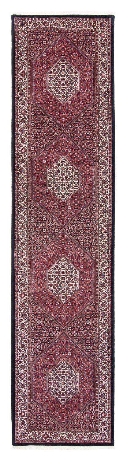 Alfombra de pasillo Alfombra persa - Bidjar - 404 x 88 cm - rojo claro