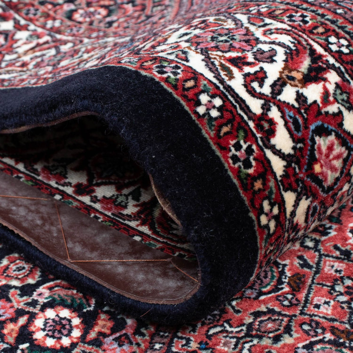 Alfombra de pasillo Alfombra persa - Bidjar - 404 x 88 cm - rojo claro