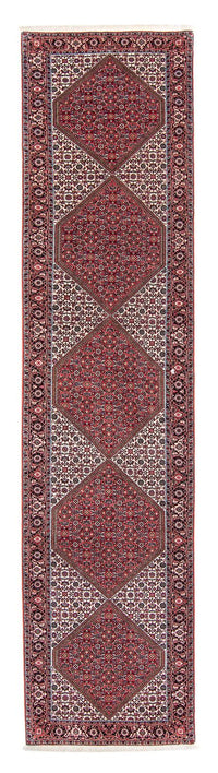 Alfombra de pasillo Alfombra persa - Bidjar - 403 x 86 cm - rojo oscuro