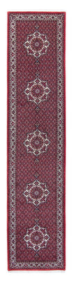 Alfombra de pasillo Alfombra persa - Bidjar - 398 x 83 cm - rojo oscuro