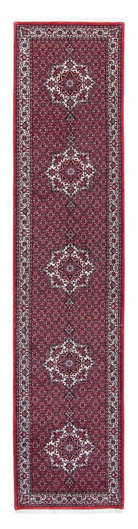 Alfombra de pasillo Alfombra persa - Bidjar - 398 x 83 cm - rojo oscuro