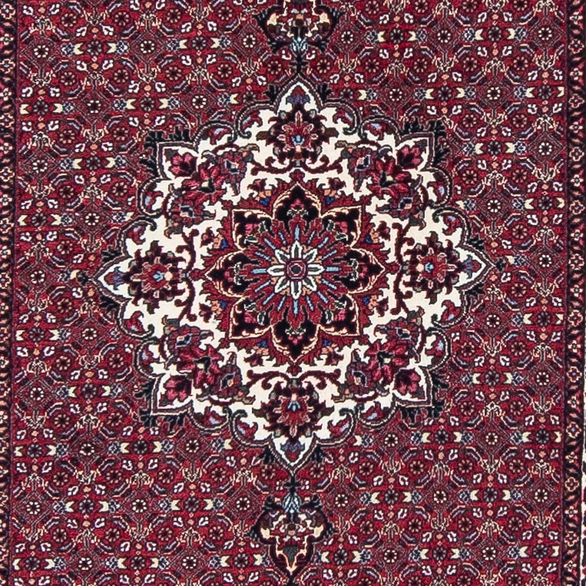 Alfombra de pasillo Alfombra persa - Bidjar - 398 x 83 cm - rojo oscuro