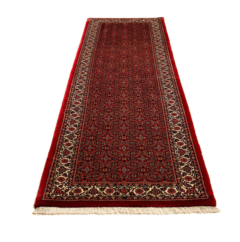 Alfombra de pasillo Alfombra persa - Bidjar - 292 x 78 cm - rojo oscuro