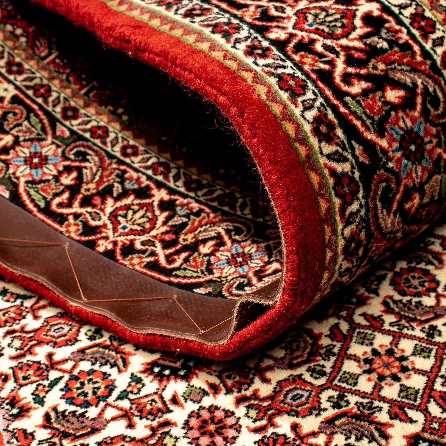 Alfombra de pasillo Alfombra persa - Bidjar - 314 x 85 cm - rojo oscuro