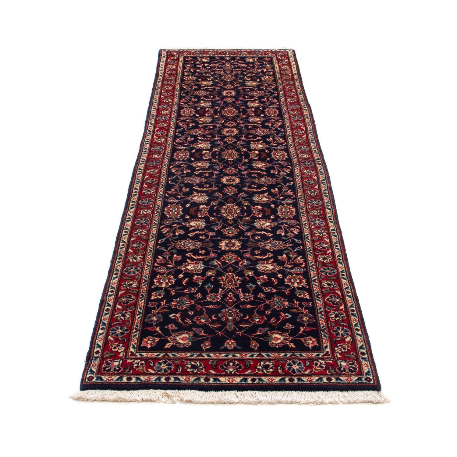 Alfombra de pasillo Alfombra persa - Keshan - 266 x 68 cm - azul oscuro