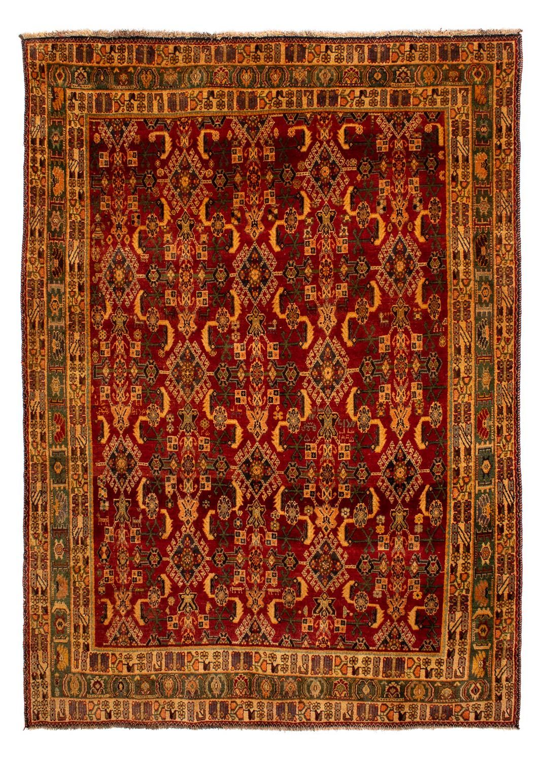 Alfombra persa - Nómada - 288 x 200 cm - rojo oscuro
