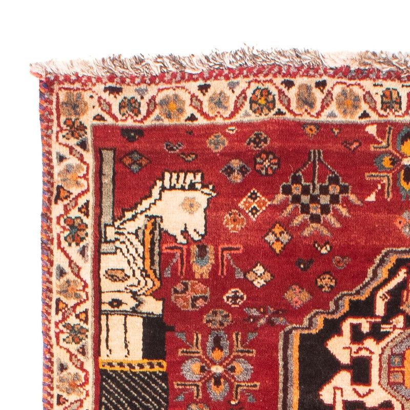 Alfombra persa - Nómada - 148 x 81 cm - rojo oscuro