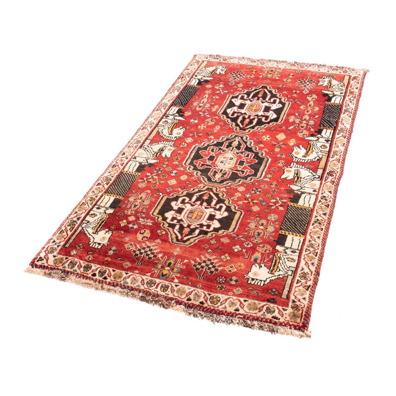 Alfombra persa - Nómada - 148 x 81 cm - rojo oscuro