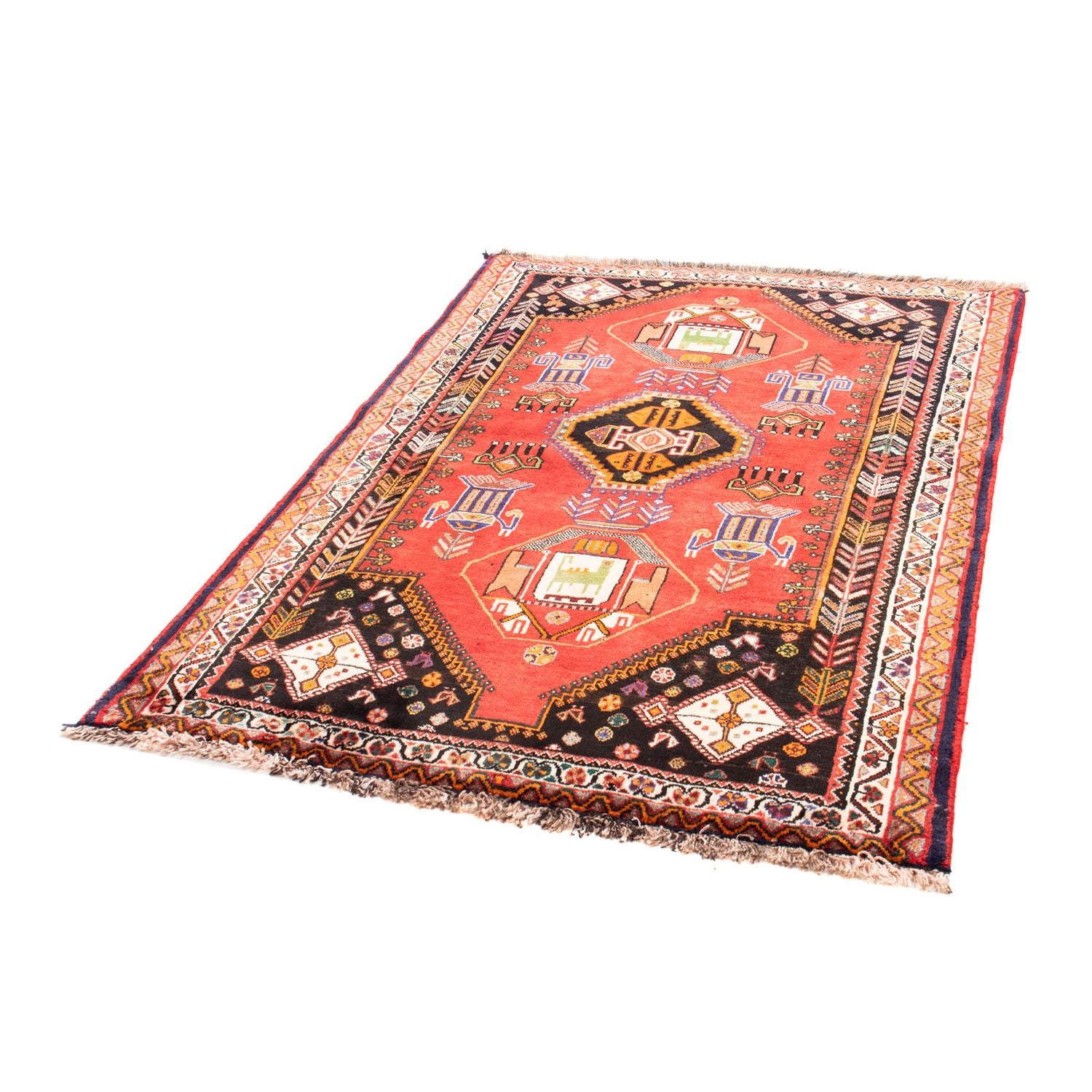 Alfombra persa - Nómada - 165 x 118 cm - rojo oscuro