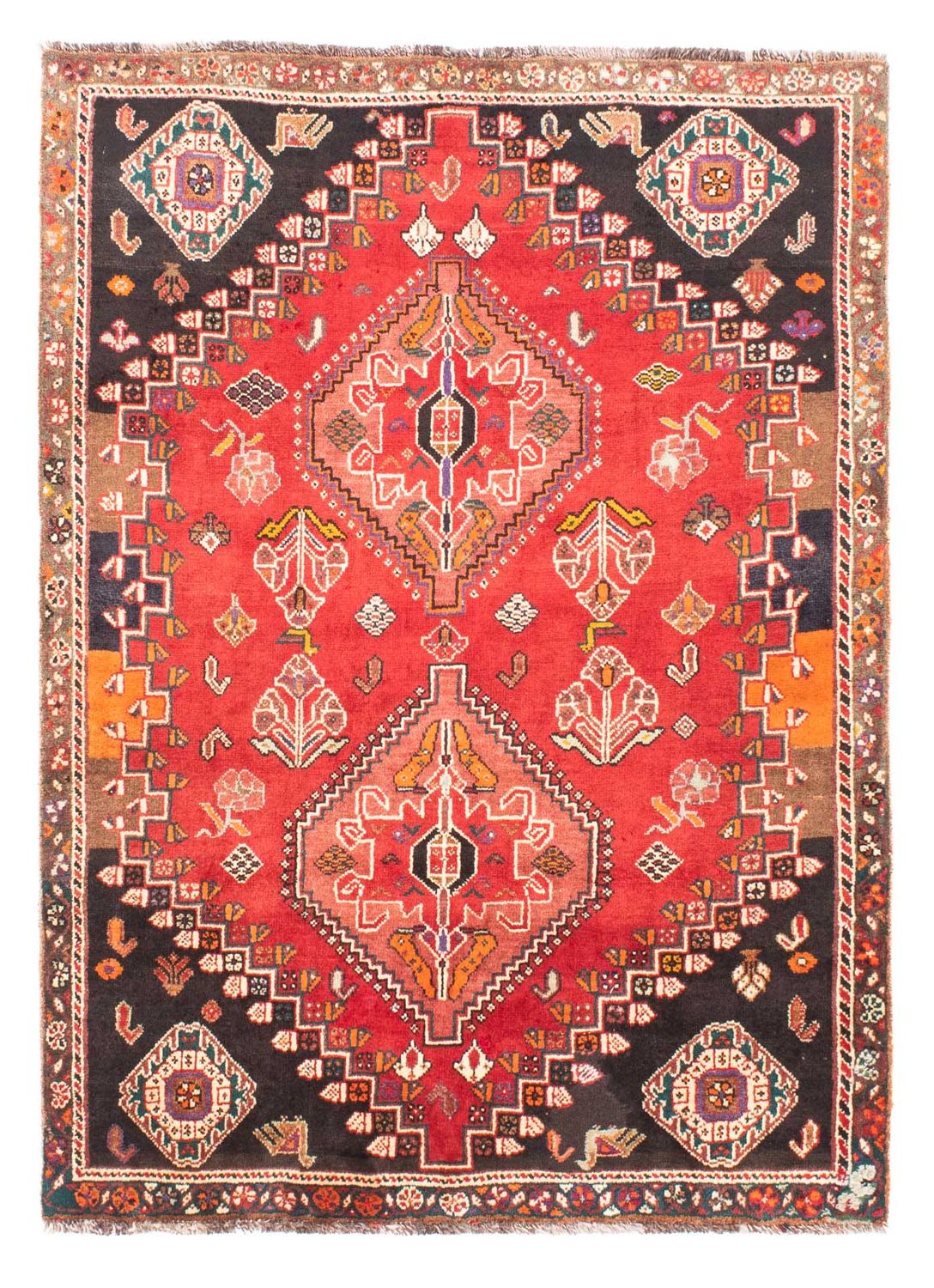 Alfombra persa - Nómada - 153 x 110 cm - rojo oscuro