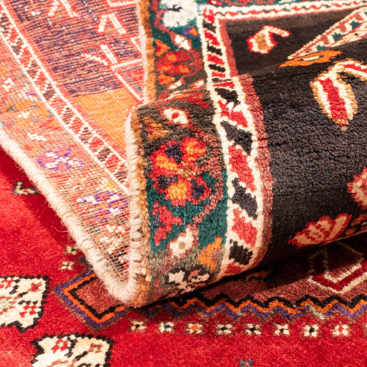 Alfombra persa - Nómada - 153 x 110 cm - rojo oscuro