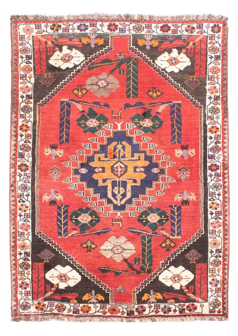 Alfombra persa - Nómada - 160 x 110 cm - rojo oscuro