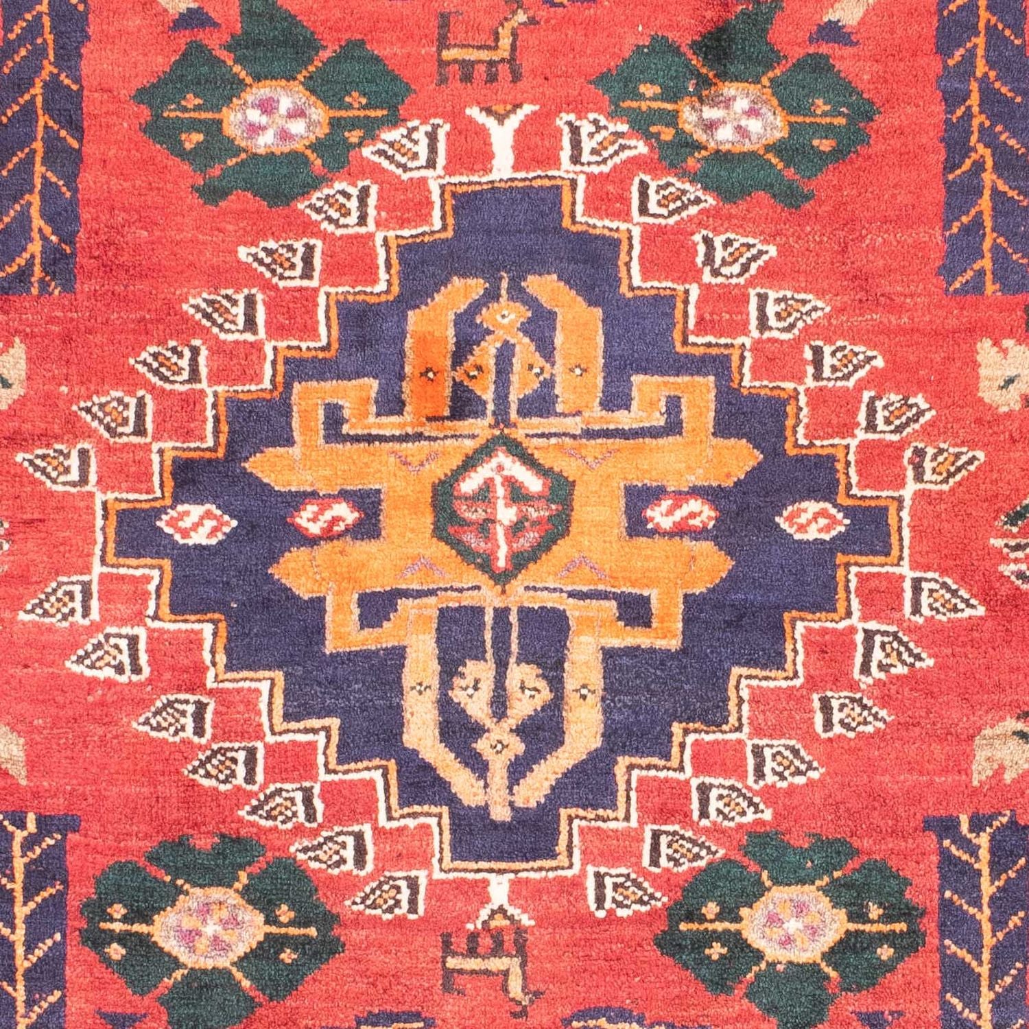Alfombra persa - Nómada - 160 x 110 cm - rojo oscuro