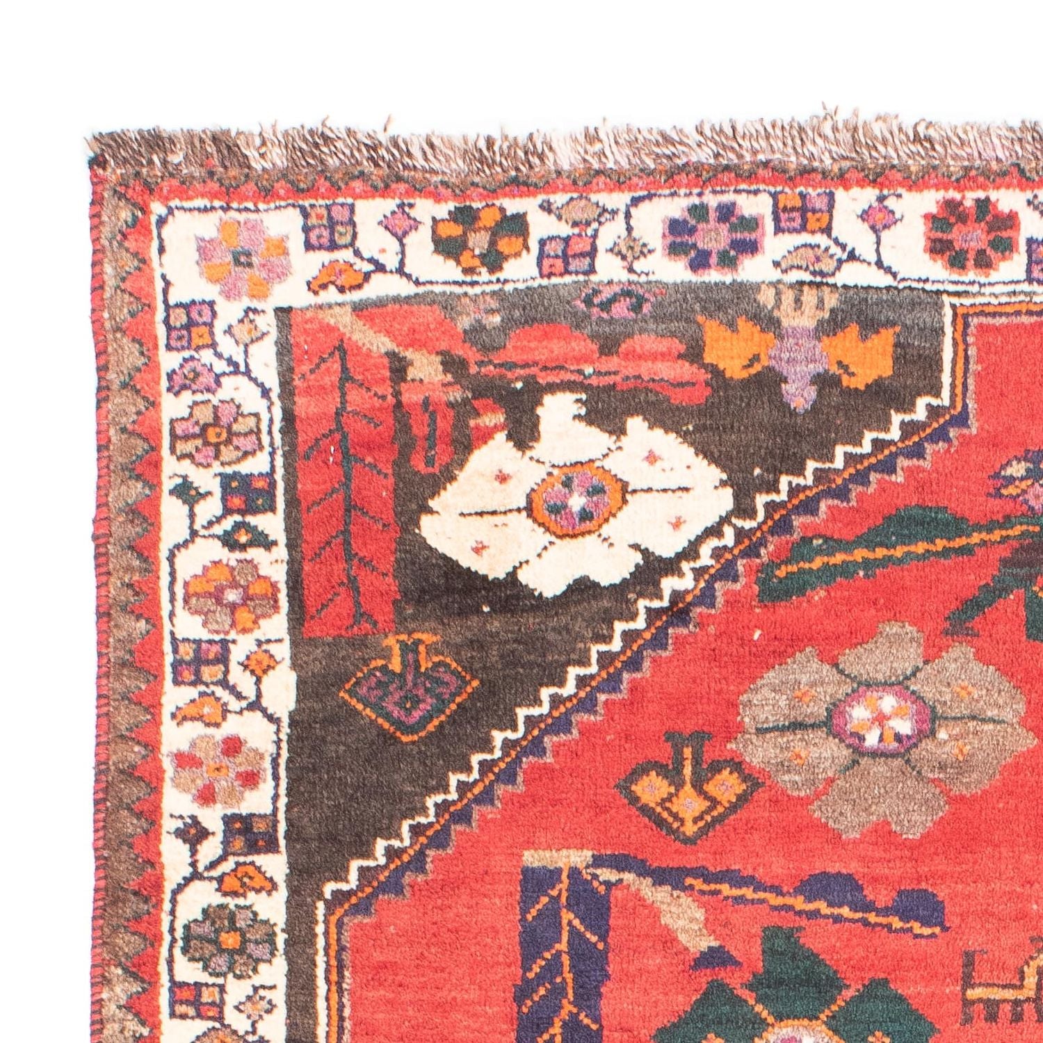 Alfombra persa - Nómada - 160 x 110 cm - rojo oscuro