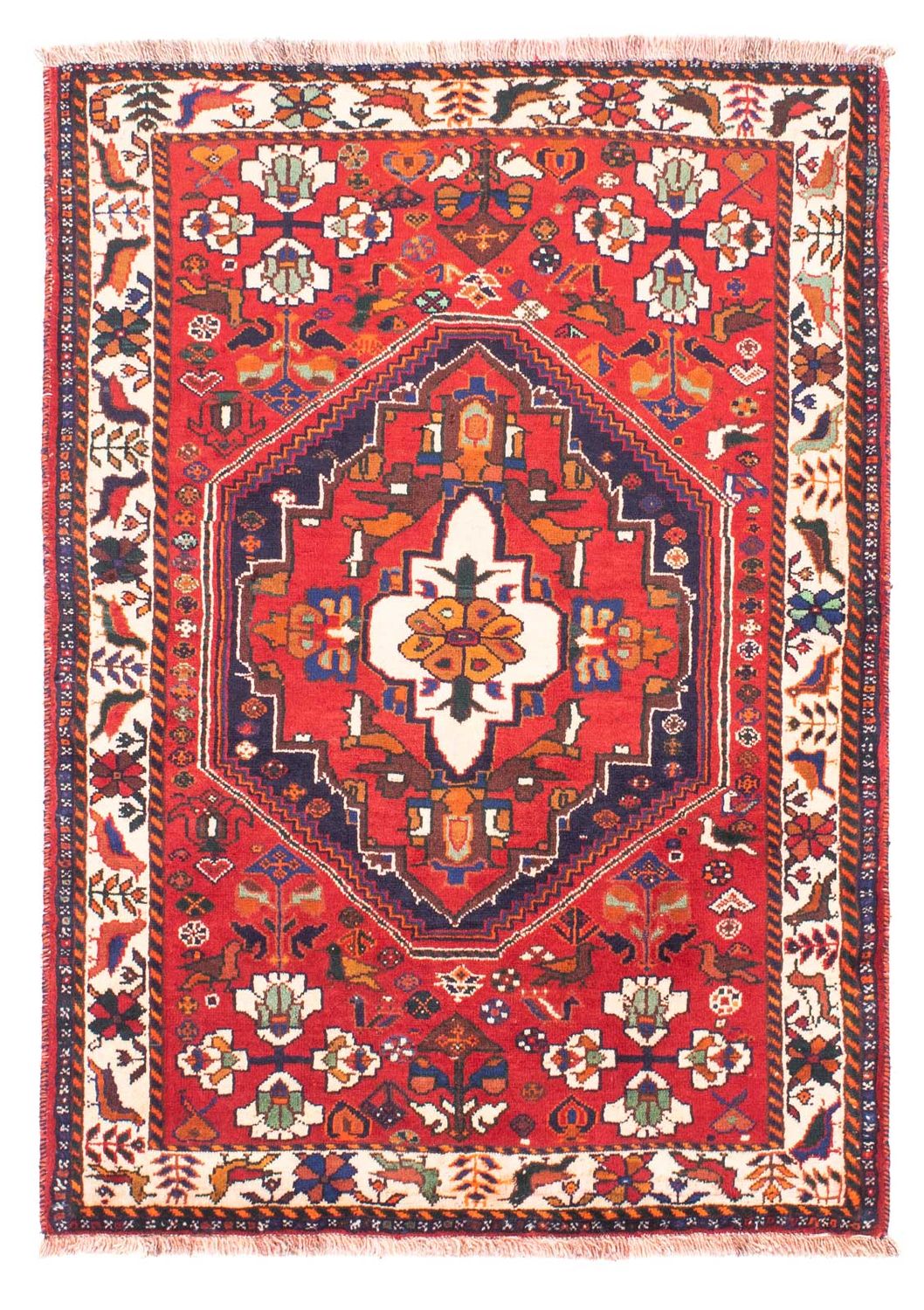 Alfombra persa - Nómada - 158 x 106 cm - rojo oscuro