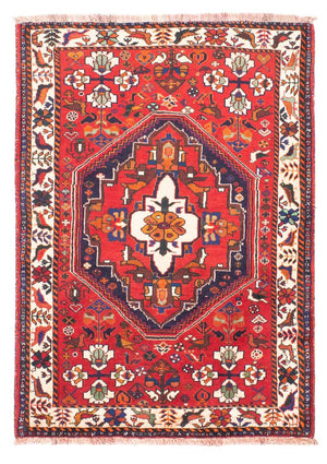 Alfombra persa - Nómada - 158 x 106 cm - rojo oscuro