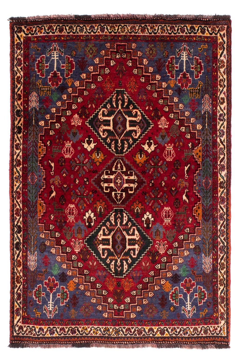 Alfombra persa - Nómada - 163 x 111 cm - rojo oscuro