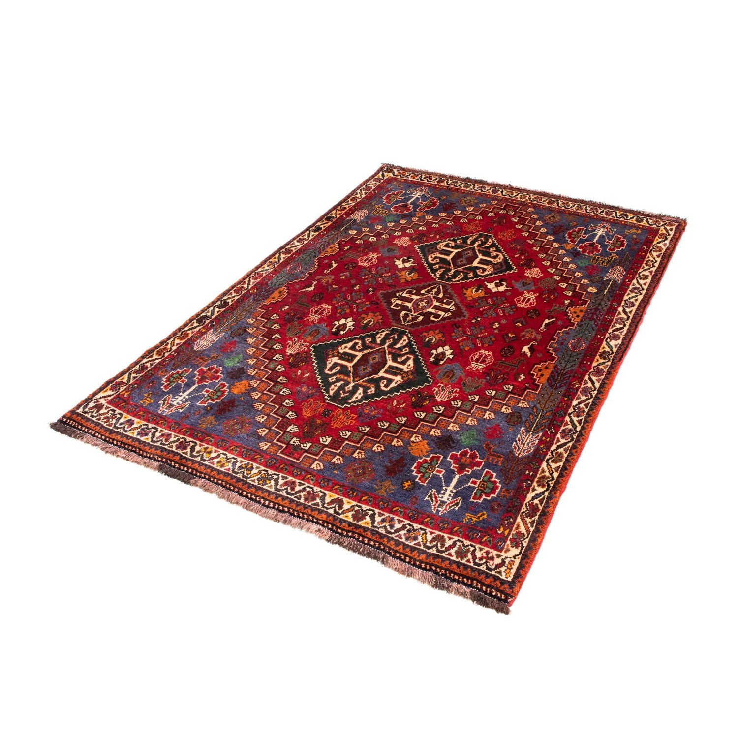 Alfombra persa - Nómada - 163 x 111 cm - rojo oscuro