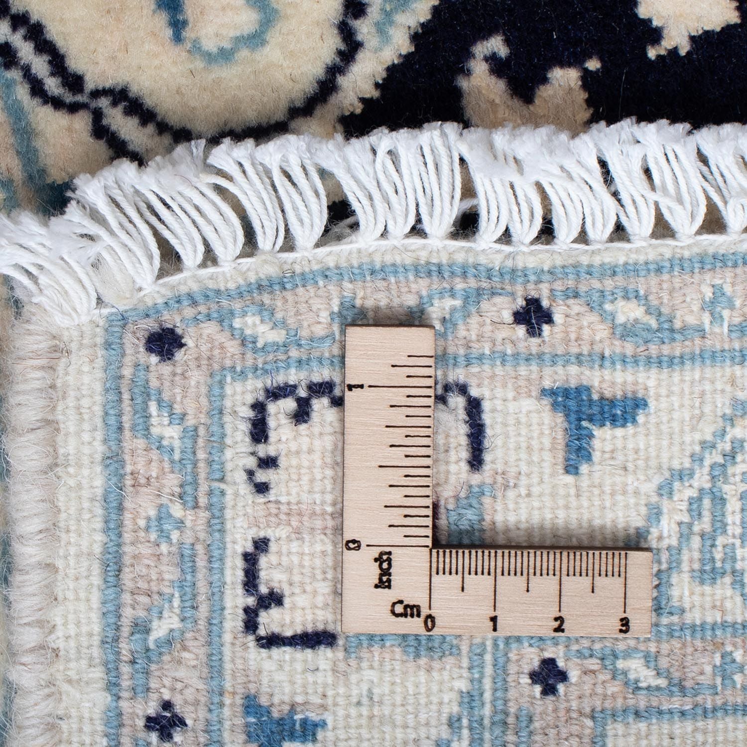 Alfombra Persa - Nain - Real - 86 x 57 cm - azul oscuro